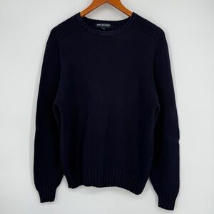 Britches Navy Blue‎ 100% Cotton Ribbed Neck Sweater Men's Size Medium
